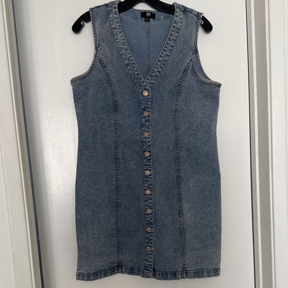 Frye Denim Button-Down Sleeveless Dress